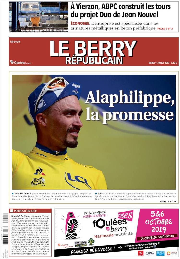 Portada de Berry Republicain (Francia)