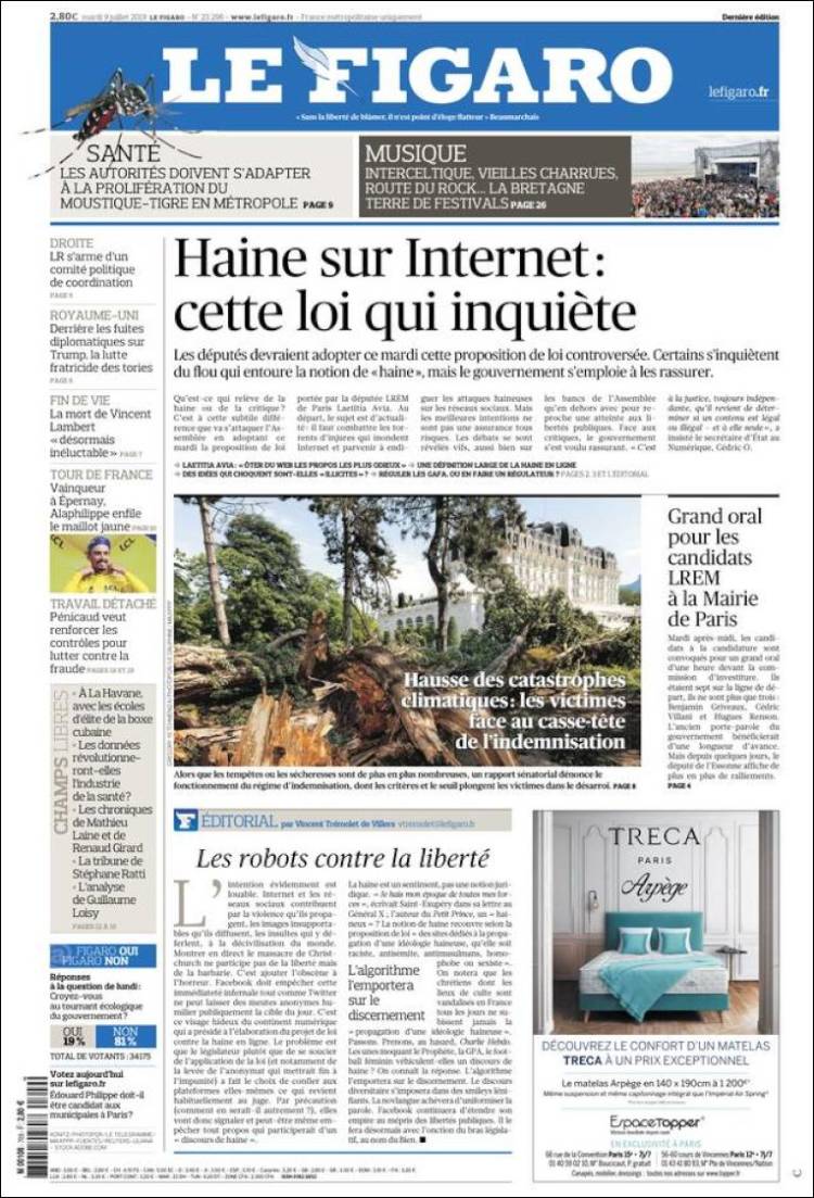Portada de Le Figaro (Francia)