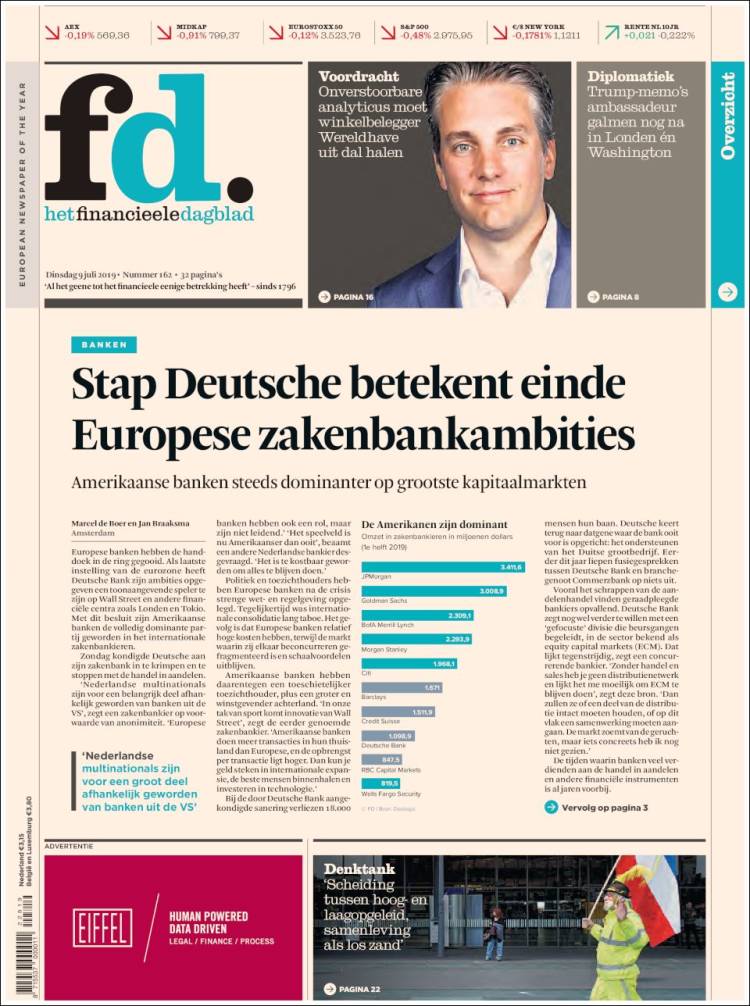 Portada de Het Financieele Dagblad (Pa&iacute;ses Bajos)