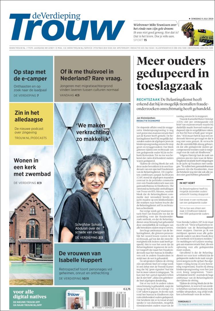Portada de Trouw (Pa&iacute;ses Bajos)