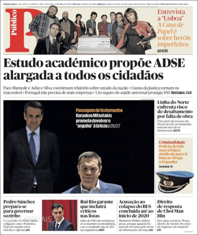 Portada de Público (Portugal)