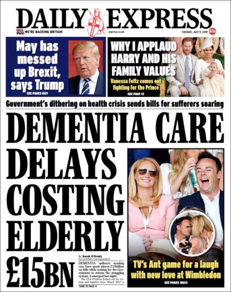 Portada de Daily Express (Reino Unido)