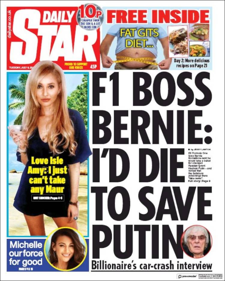 Portada de Daily Star (Reino Unido)