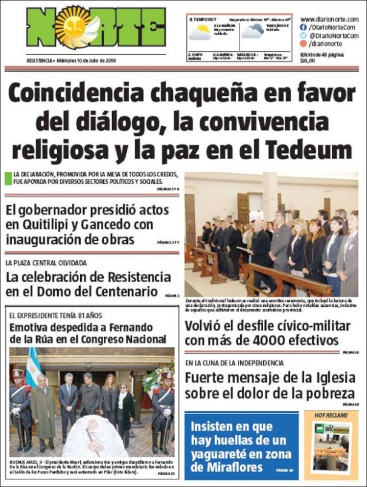 Portada de Diario Norte (Argentina)