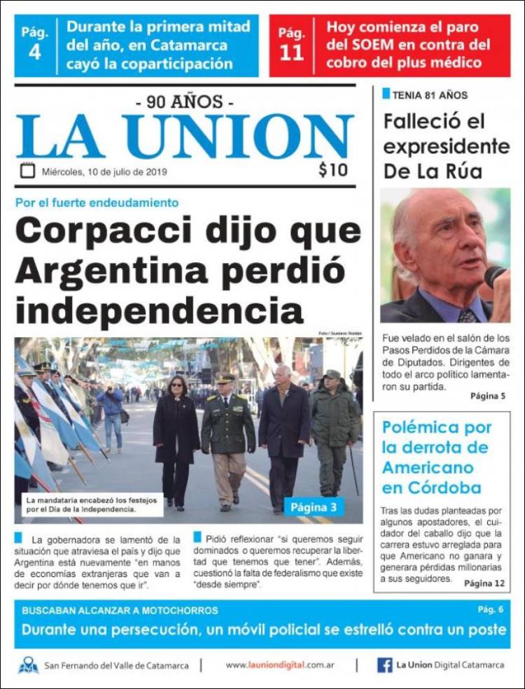 Portada de La Unión (Argentina)