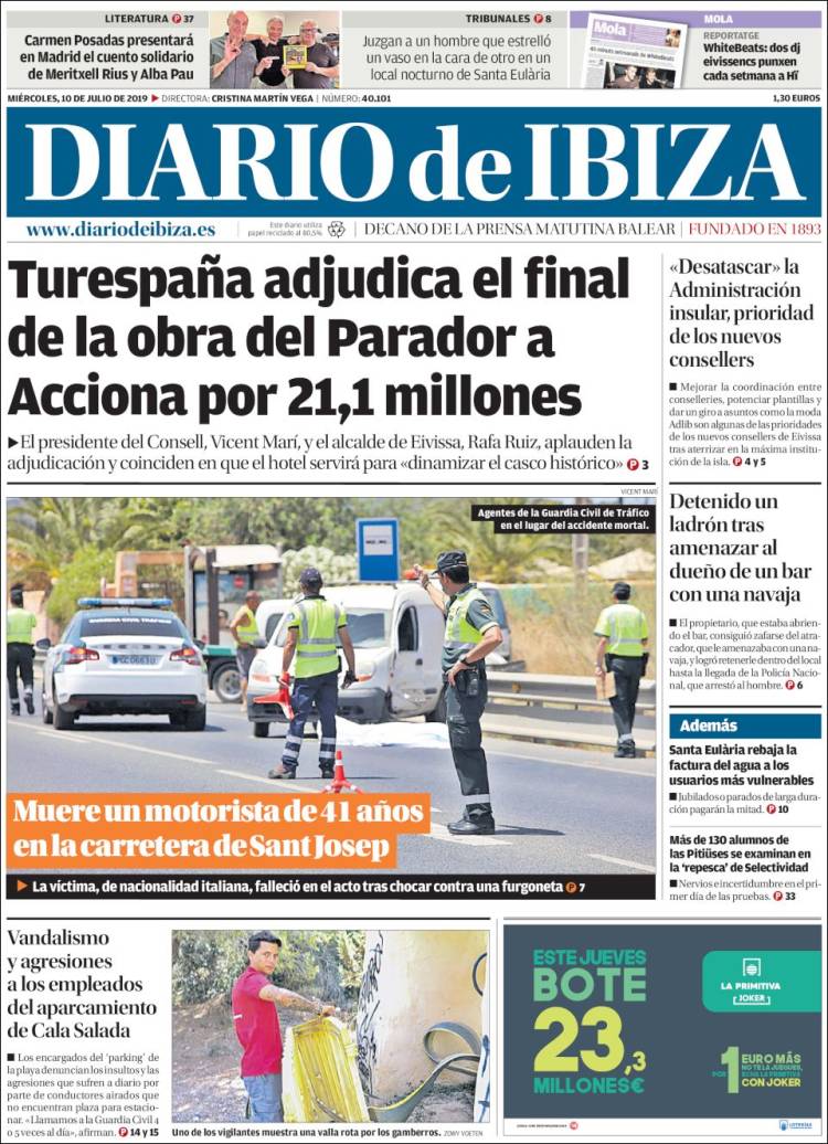 Portada de Diario de Ibiza (España)