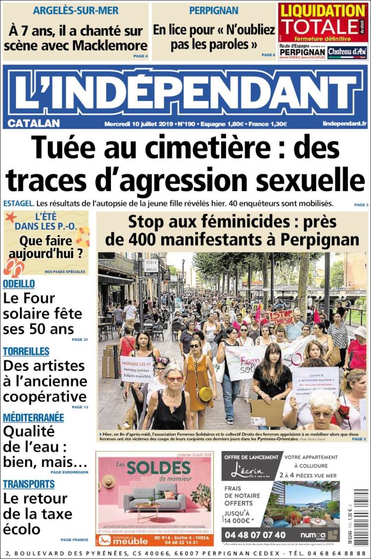 Portada de Le Indépendant (France)