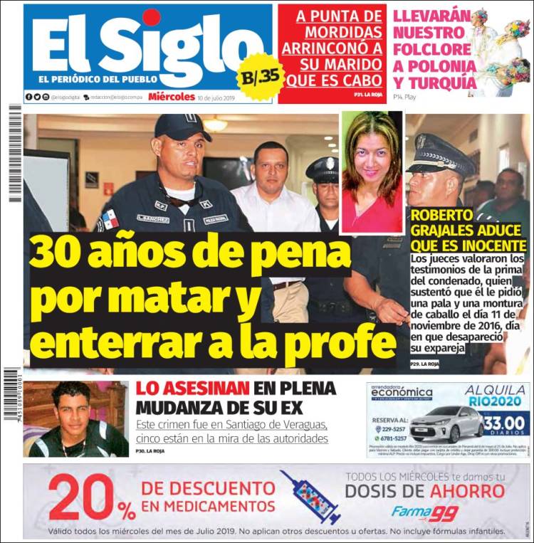Portada de El Siglo (Panam&aacute;)