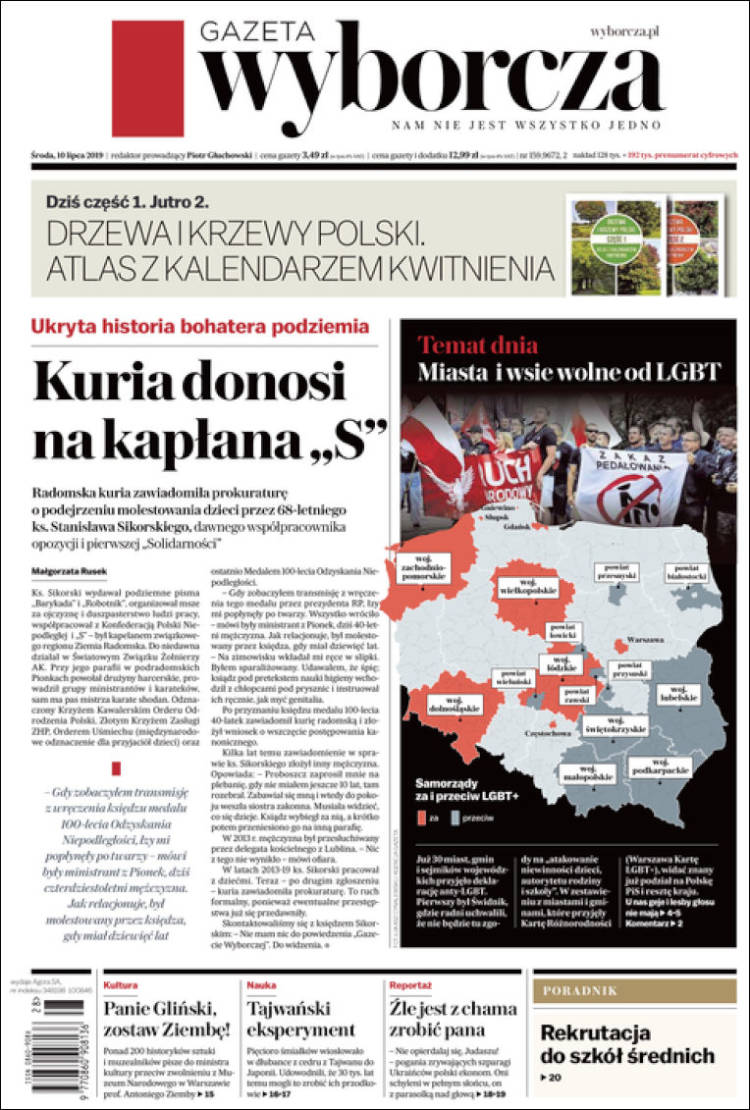 Portada de Gazeta Wyborcza (Polonia)