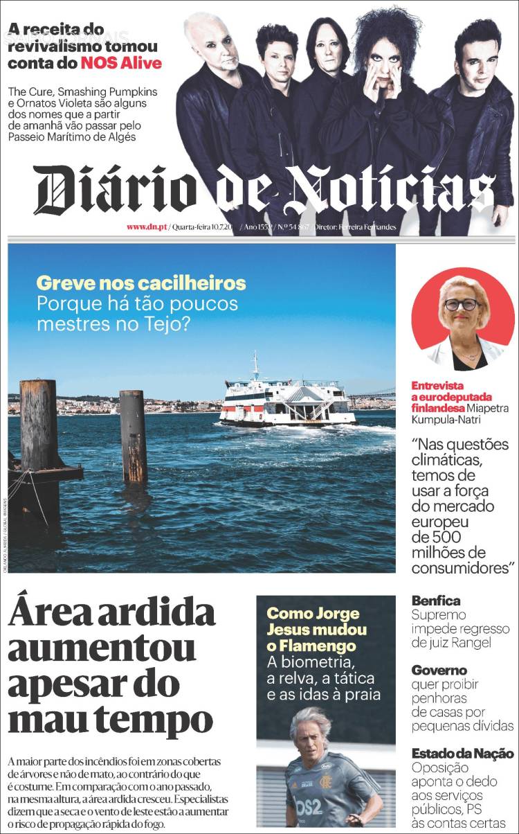 Portada de Diário de Noticias (Portugal)