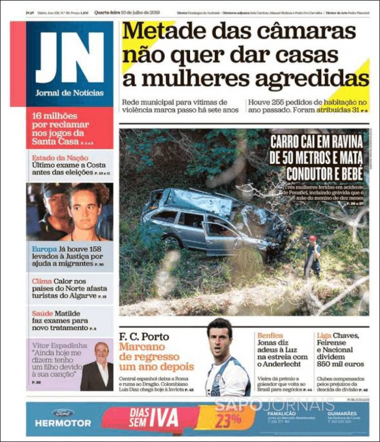 Portada de Jornal de Notícias (Portugal)