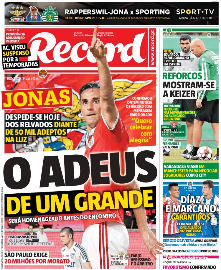Portada de Record (Portugal)
