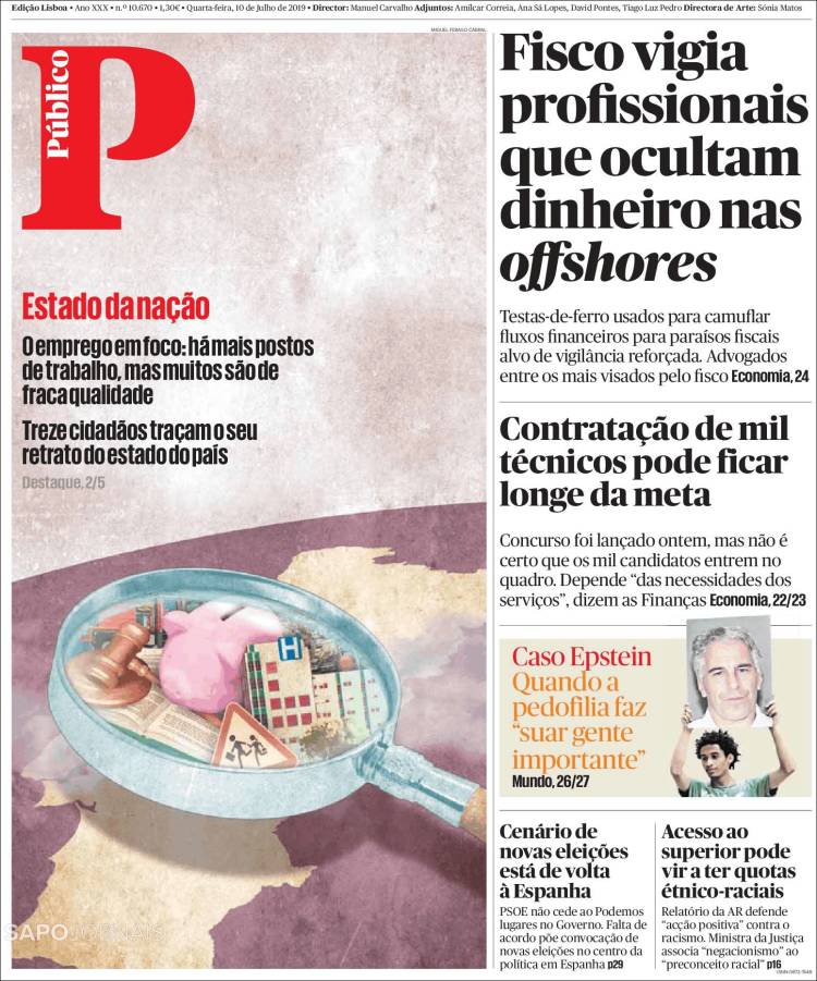 Portada de Público (Portugal)