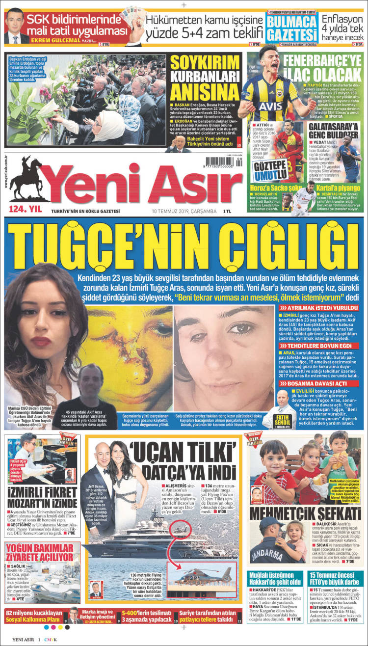 Portada de Yeni Asır (Turqu&iacute;a)