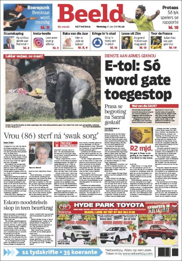 Portada de Beeld (Afrique du Sud)