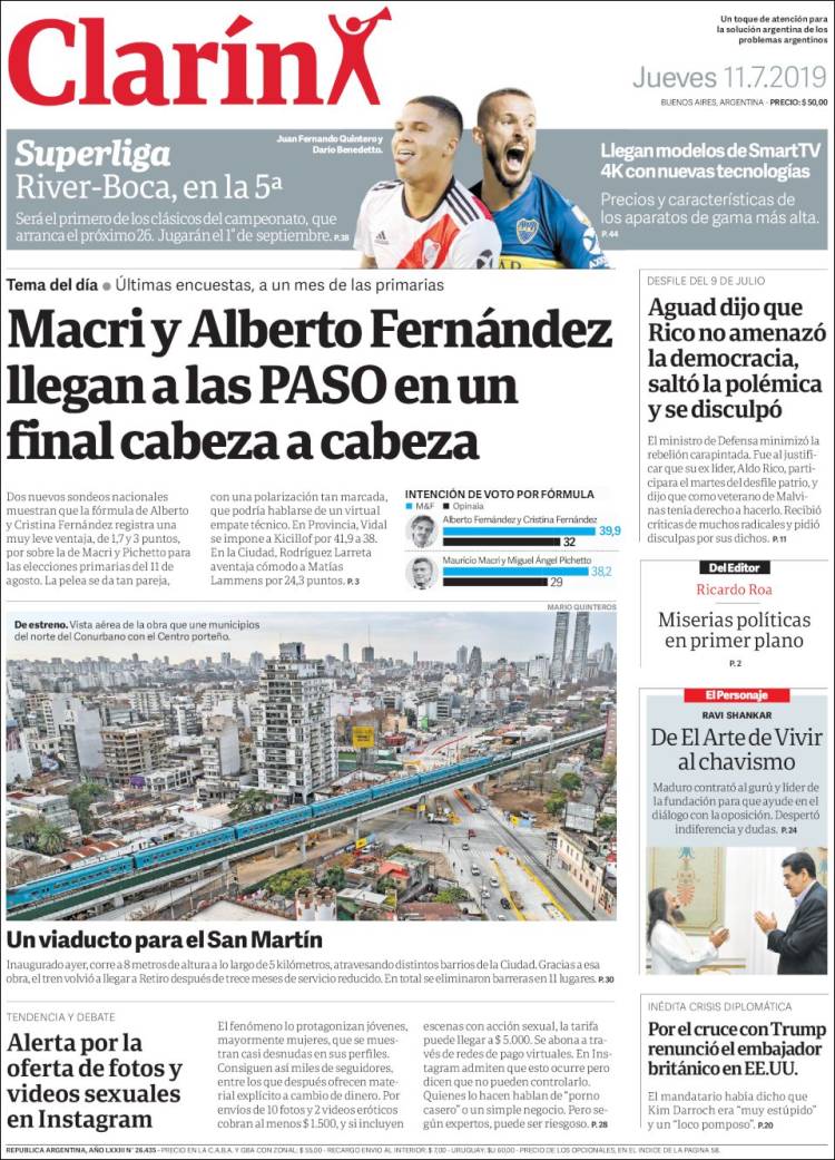 Portada de ClarÃ­n (Argentina)