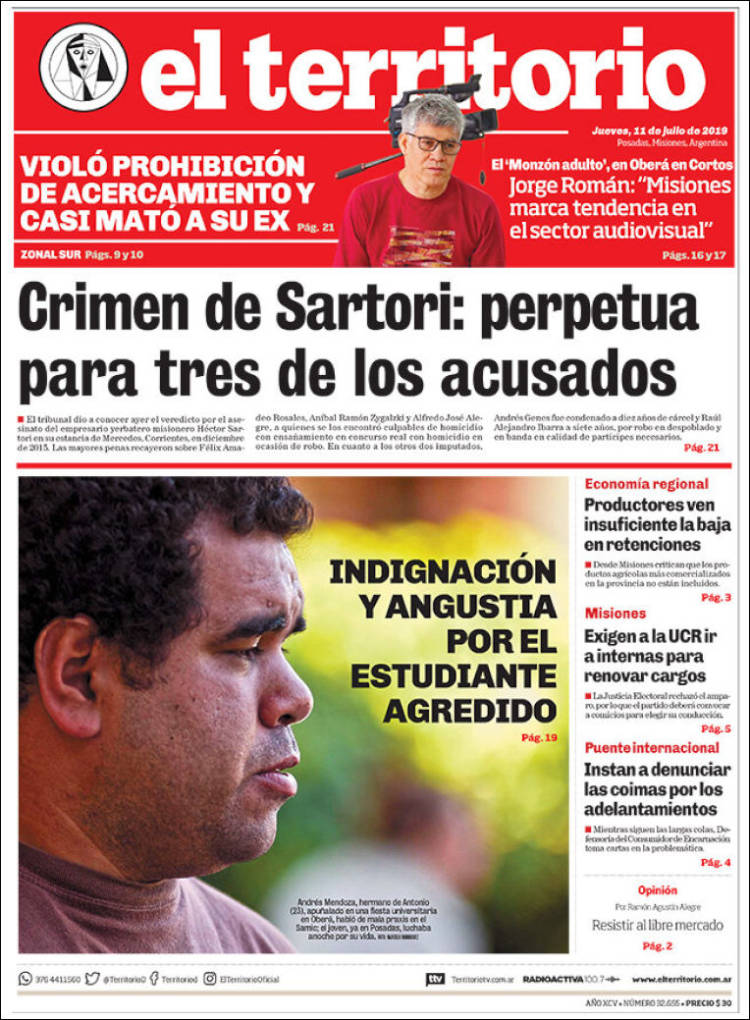 Portada de El Territorio (Argentina)