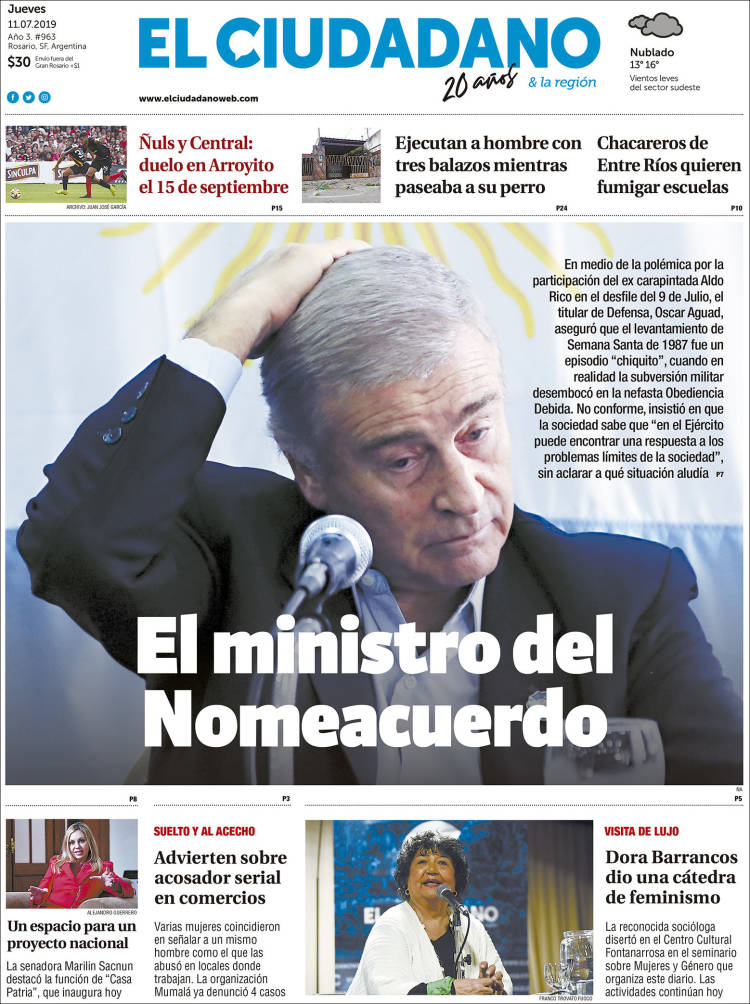 Portada de Diario El Ciudadano (Argentina)