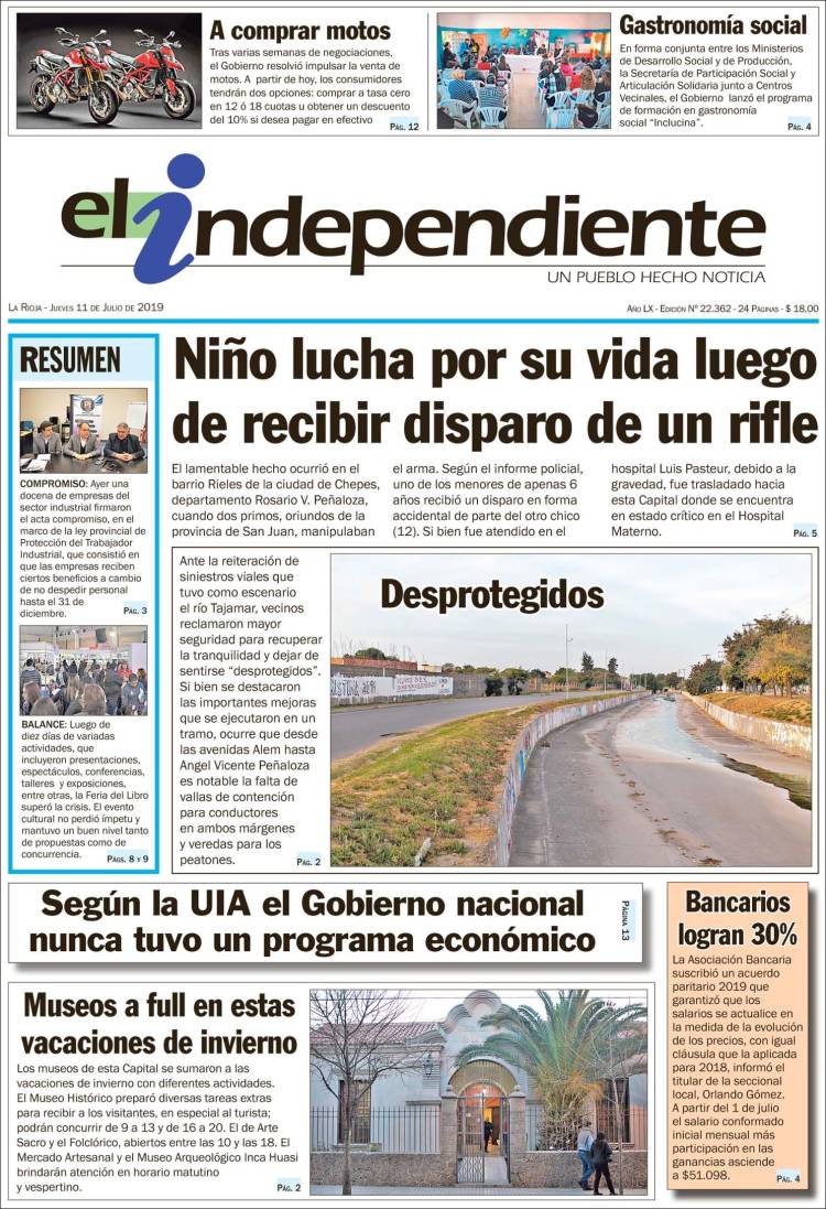 Portada de El Independiente (Argentina)