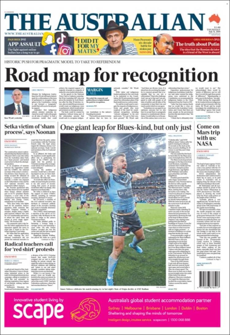 Portada de The Australian (Australia)