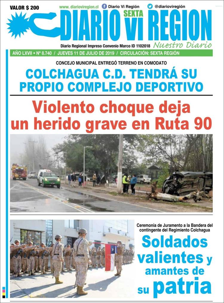 Portada de Diario VI Región (Chile)