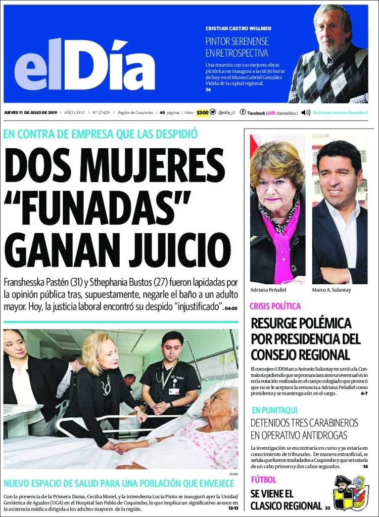 Portada de El Día (Chile)