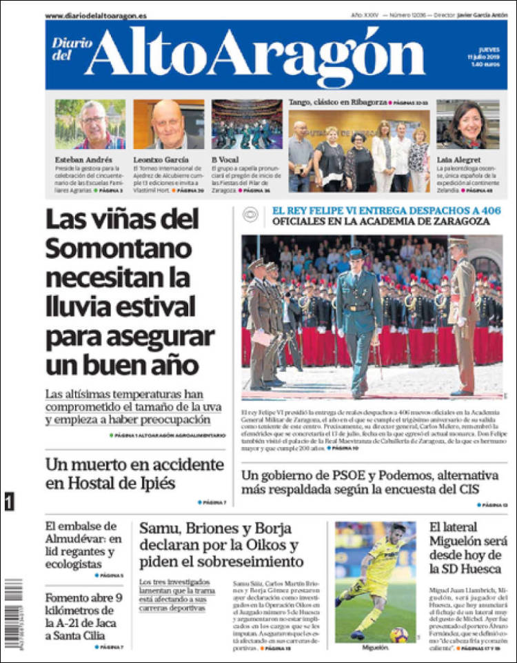 Portada de Diario del AltoAragón (España)