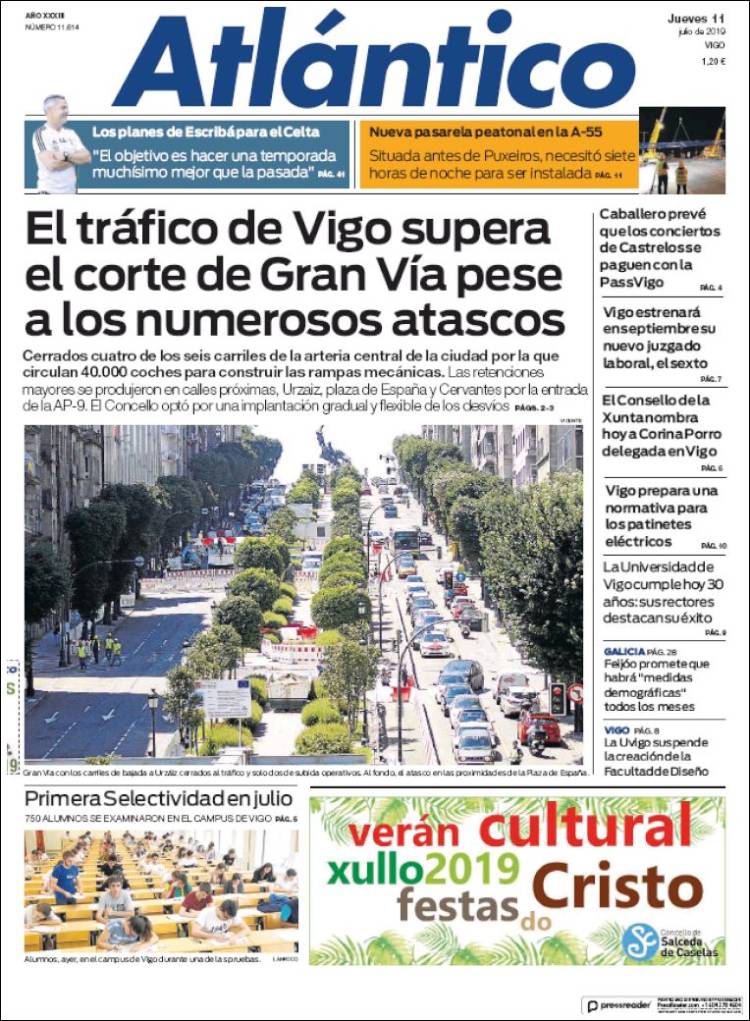 Portada de Atlántico Diario (Spain)