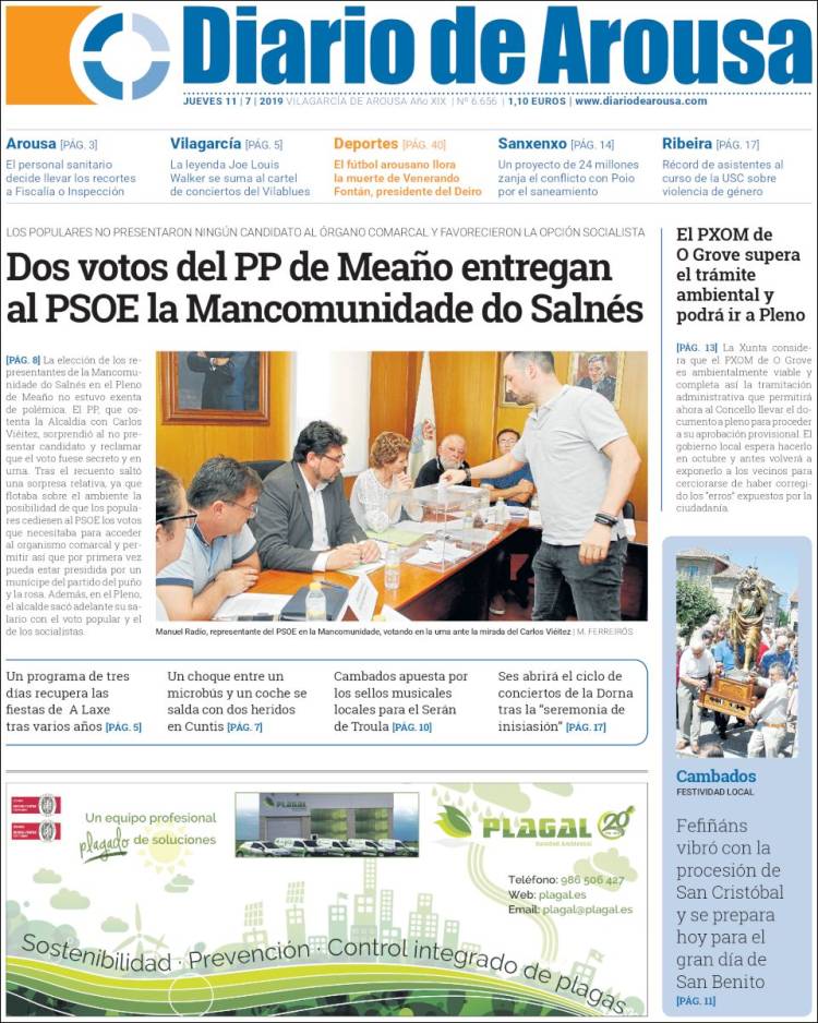 Portada de Diario de Arousa (España)