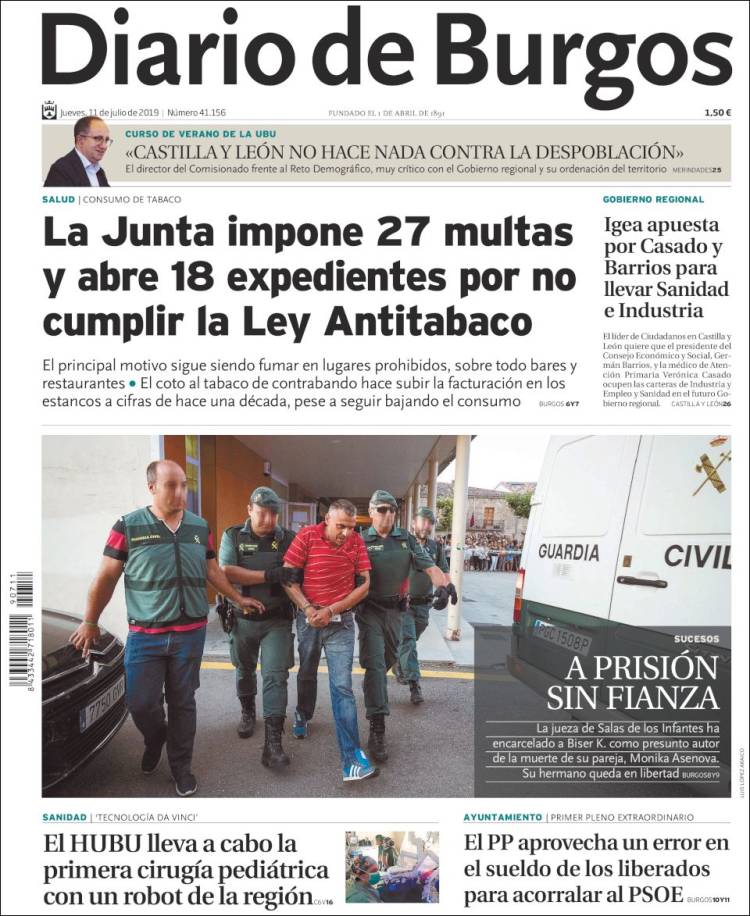 Portada de Diario de Burgos (Spain)