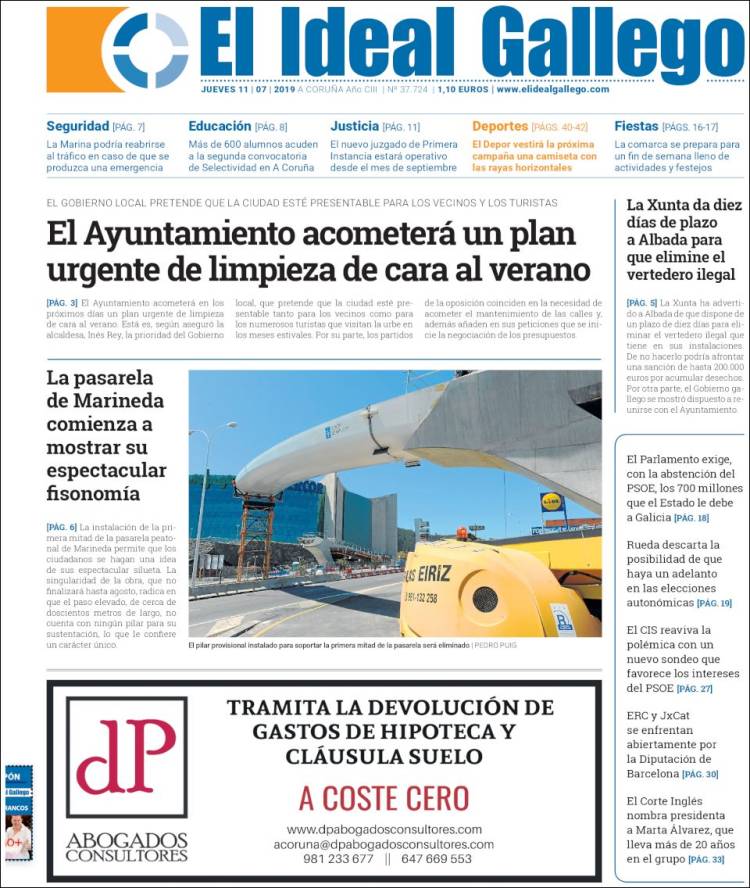 Portada de El Ideal Gallego (Spain)