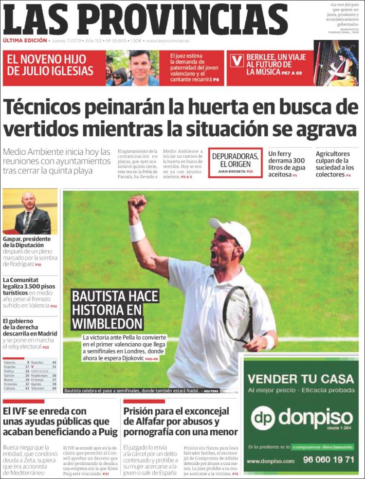 Portada de Las Provincias (Spain)