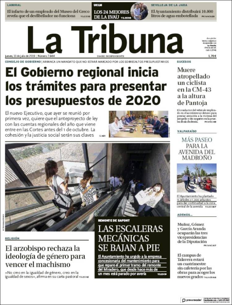 Portada de La Tribuna de Toledo (Spain)