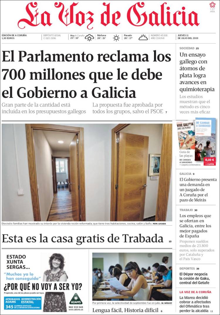 Portada de La Voz de Galicia (Spain)