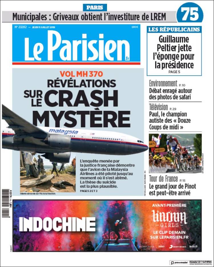 Portada de Le Parisien (France)