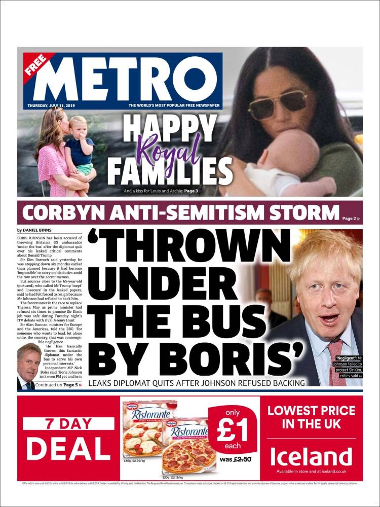 Portada de Metro (Reino Unido)