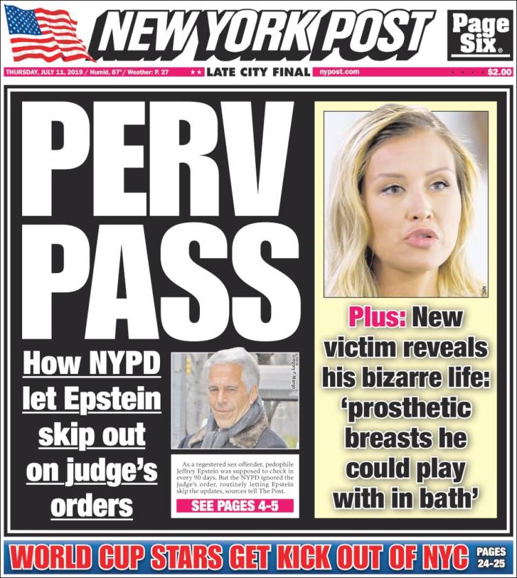 Portada de New York Post (États-Unis)