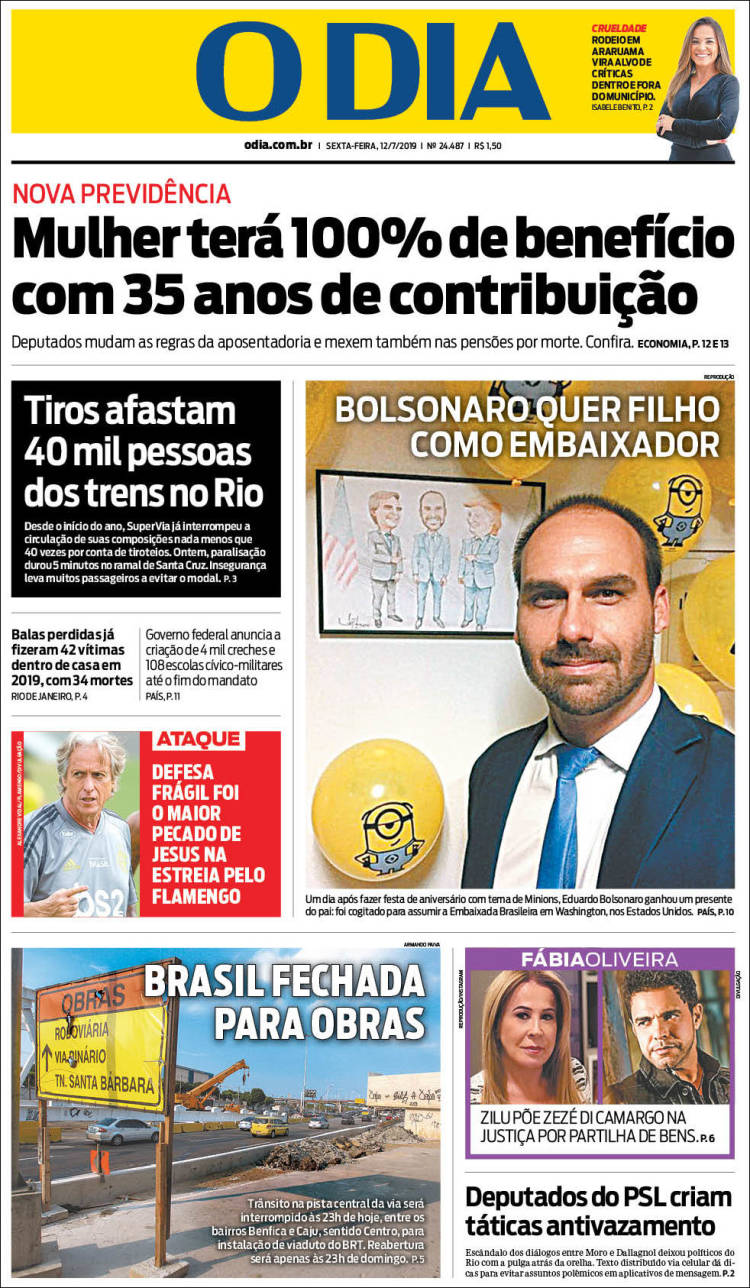 Portada de O Dia (Brésil)