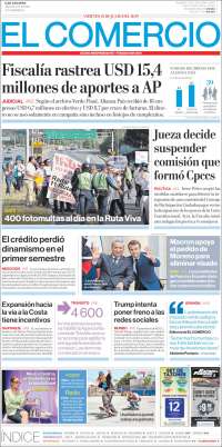 Portada de El Comercio (Ecuador)