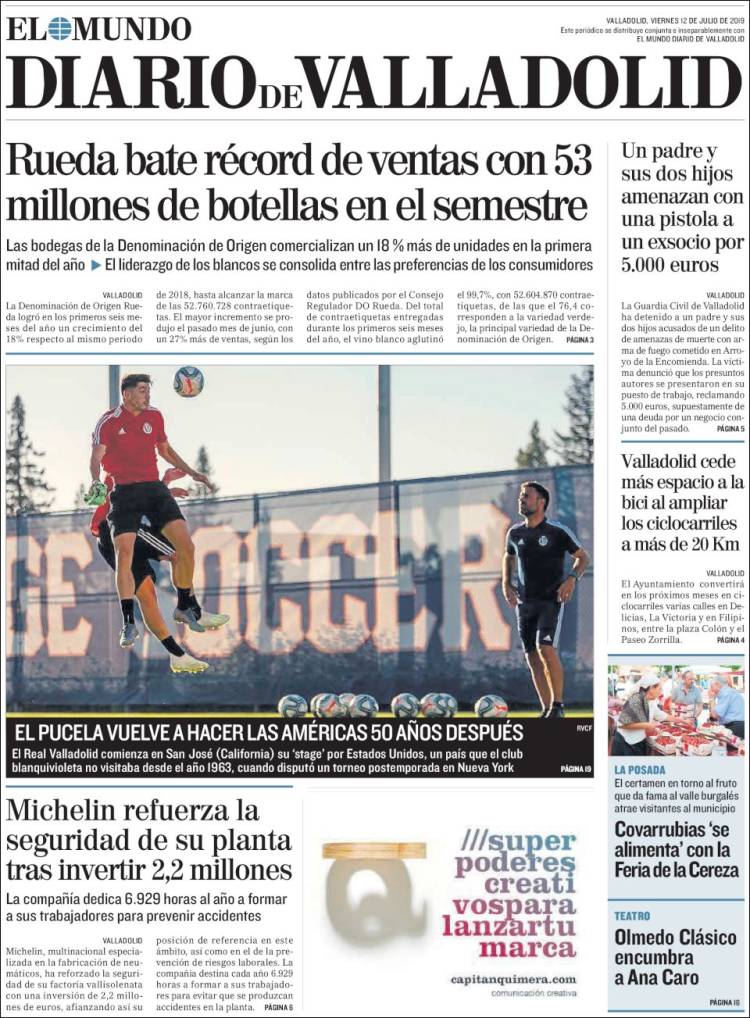 Portada de Diario de Valladolid (España)