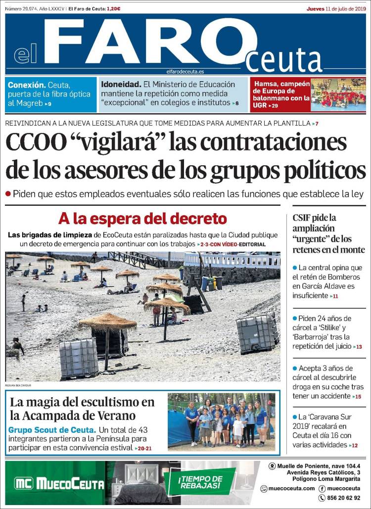 Portada de El Faro de Ceuta (Espa&ntilde;a)