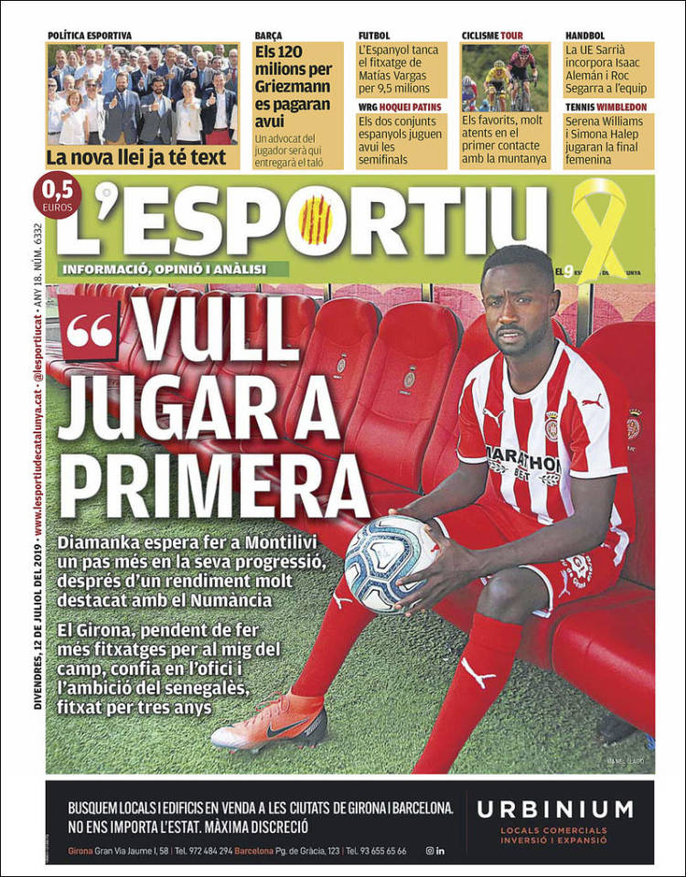 Portada de L'Esportiu : Girona (Espa&ntilde;a)