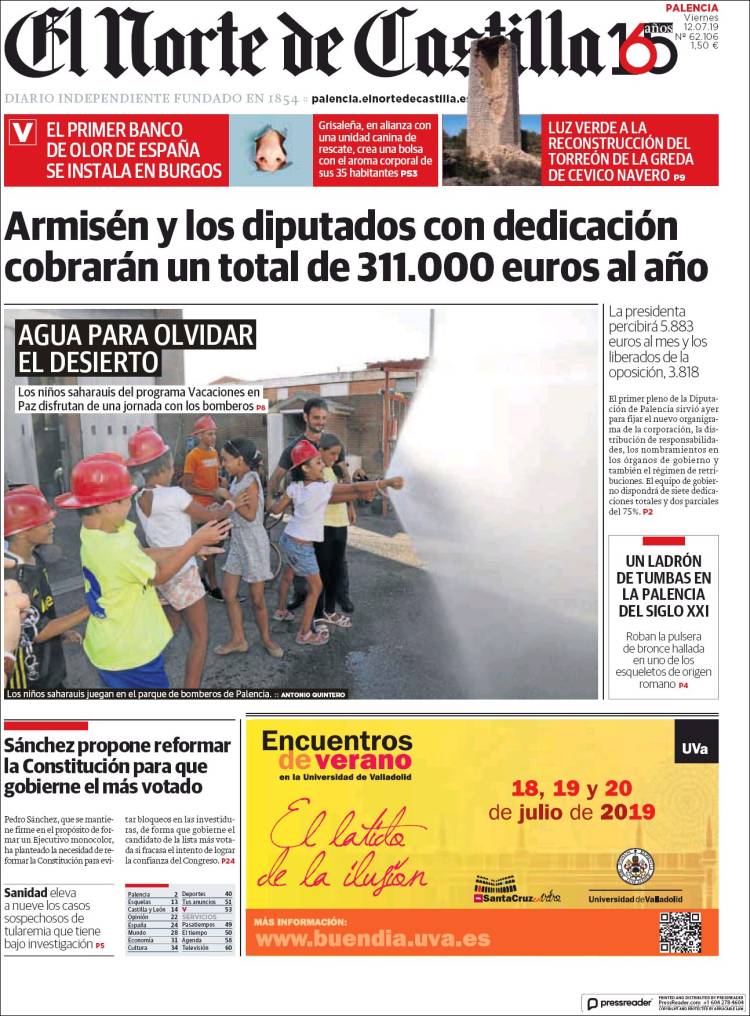 Portada de Norte de Castilla - Palencia (Espa&ntilde;a)