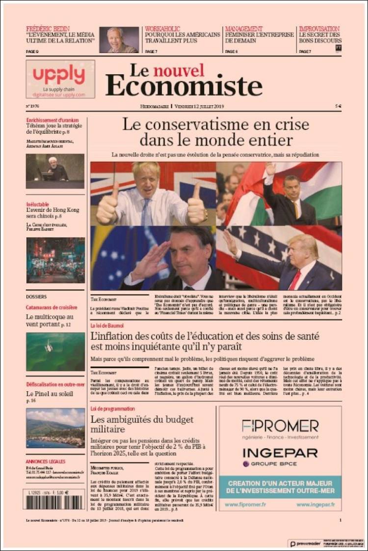 Portada de Le nouvel Economiste (France)