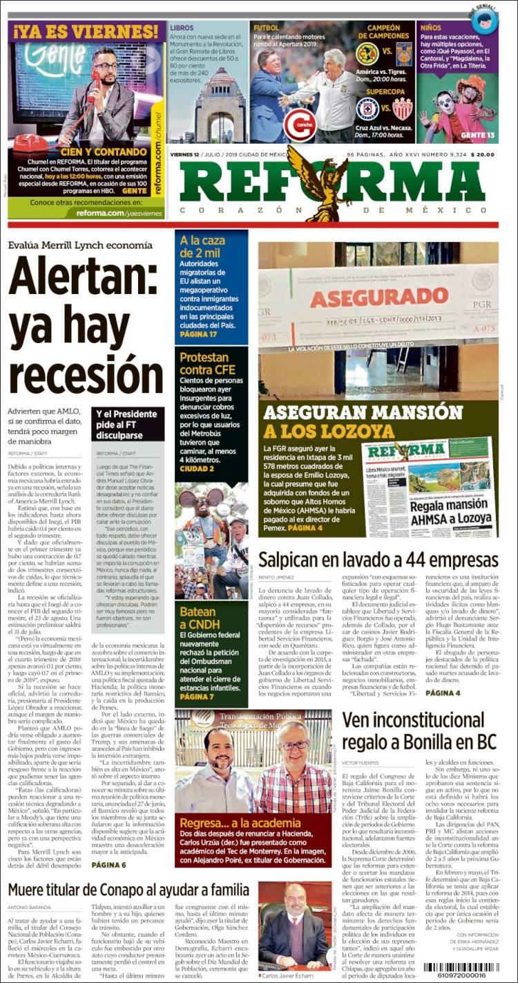 Portada de Reforma (Mexique)