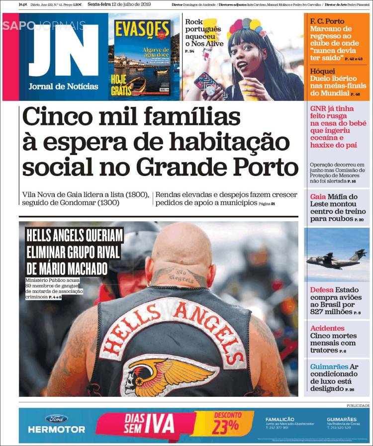 Portada de Jornal de Notícias (Portugal)