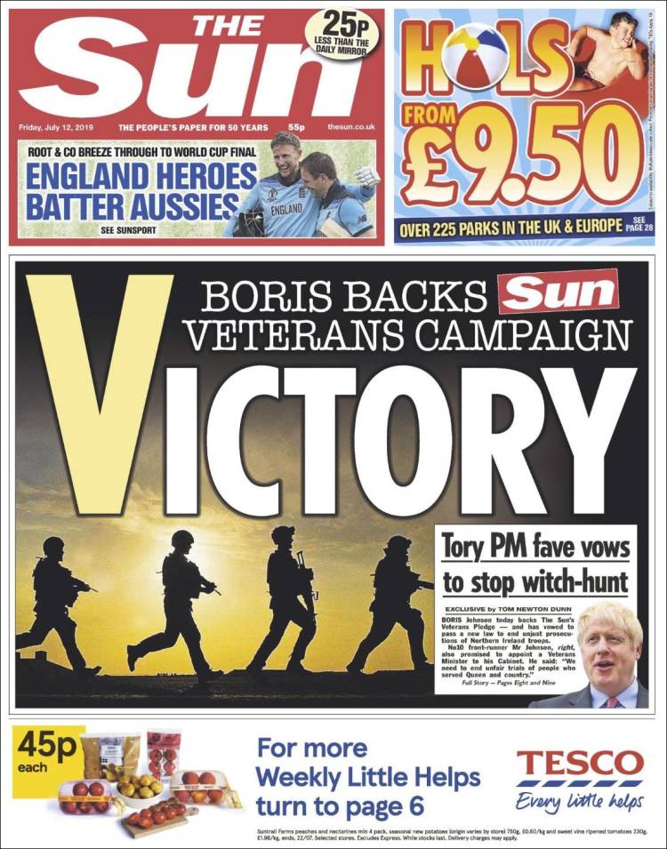 Portada de The Sun (Reino Unido)