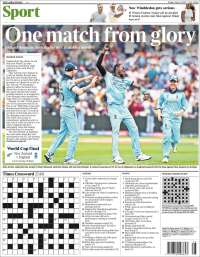 Portada de The Times Sport (Reino Unido)