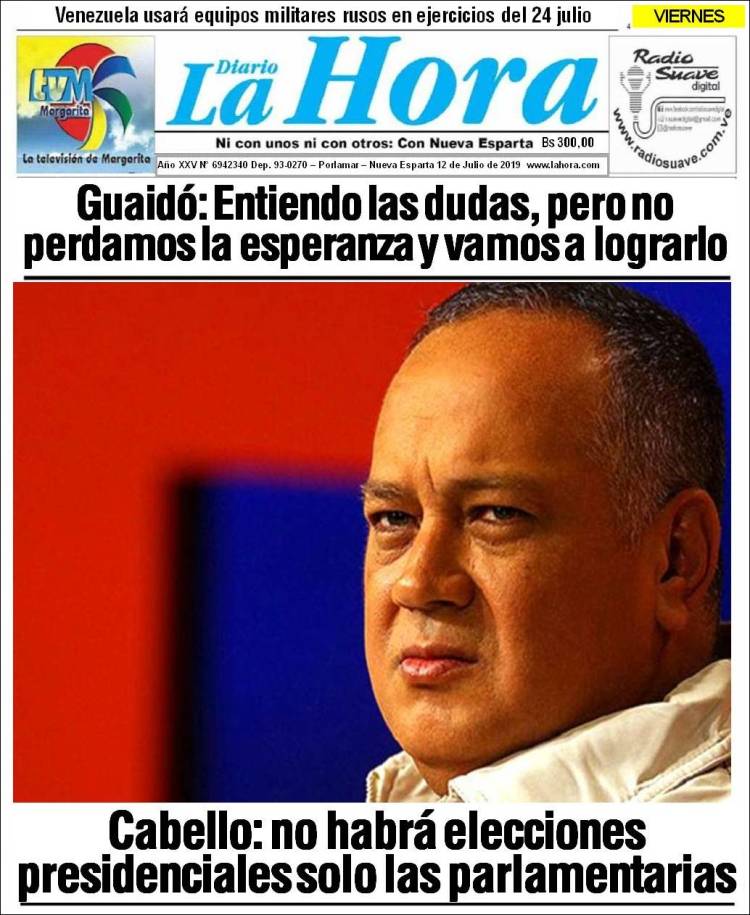 Portada de La Hora (Venezuela)