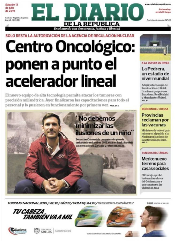 Portada de Diario de la República (Argentina)